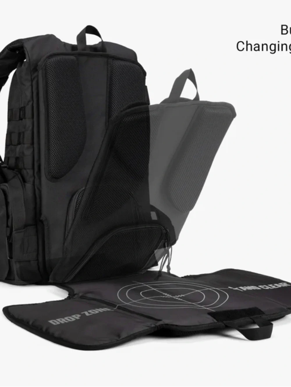 TBG Black Tactical Backpack for Men - Rugged Everyday Carry diaper bag
